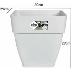 Elho Flowerpot Cachepot Garden Planter Box Outdoor Plant Pot Modern Design Plastic White Round Square Rectangular Eckig/15 Liter (de) -Dwarf Discovery shop 50317747 4