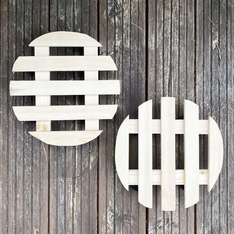 Set Of 2 Round Wooden Plant Pot Trolley Movers (30cm) 3 Set Of 2 Round Wooden Plant Pot Trolley Movers (30cm) - Image 3