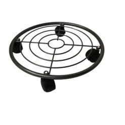 KOOPMAN Metal 35cm Round Plant Pot Caddy/Flower Pot Stand / Plant Trolley On Wheels -Dwarf Discovery shop 51074806 4