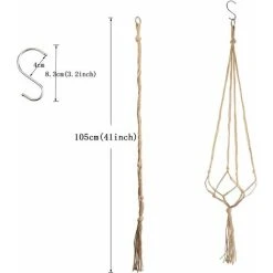 3 Pcs Plant Hanging, Jute Flower Pot Hangers Macrame Plant Holders With Keychain For Outdoor Indoor Decoration -Dwarf Discovery shop 51792276 5