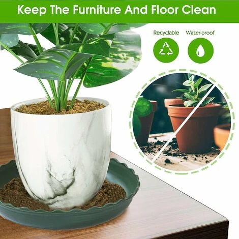 Flower Pot Saucer, 10pcs Plastic Flower Pot Saucer, Indoor Or Outdoor Plant Saucers Green, Ø 25.5cm 4 Flower Pot Saucer, 10pcs Plastic Flower Pot Saucer, Indoor Or Outdoor Plant Saucers Green, Ø 25.5cm - Image 4