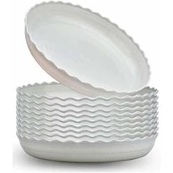 Flower Pot Saucer, 10pcs Plastic Flower Pot Saucer, Indoor Or Outdoor Plant Saucers White, Ø 25.5cm