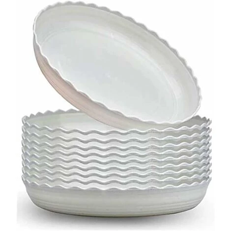 Flower Pot Saucer, 10pcs Plastic Flower Pot Saucer, Indoor Or Outdoor Plant Saucers White, Ø 25.5cm 1 Flower Pot Saucer, 10pcs Plastic Flower Pot Saucer, Indoor Or Outdoor Plant Saucers White, Ø 25.5cm