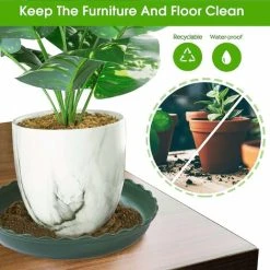 Flower Pot Saucer, 10pcs Plastic Flower Pot Saucer, Indoor Or Outdoor Plant Saucers Green, Ø 21.5cm -Dwarf Discovery shop 58420557 4