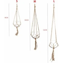 Hanging Rope Flower Pot Plant Holder For Indoor Outdoor Decorations (105Cm) 2 Packs -Dwarf Discovery shop 58420738 4