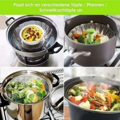 Vegetable Steamers Basket For Cooking Stainless Steel, Folding Steamer Insert Fits Various Size Pot And InstaPot Pressure Cooker (6" To 9") 6 Vegetable Steamers Basket For Cooking Stainless Steel, Folding Steamer Insert Fits Various Size Pot And InstaPot Pressure Cooker (6" To 9") -Dwarf Discovery shop 64315936 3