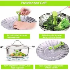 Vegetable Steamers Basket For Cooking Stainless Steel, Folding Steamer Insert Fits Various Size Pot And InstaPot Pressure Cooker (6" To 9") 7 Vegetable Steamers Basket For Cooking Stainless Steel, Folding Steamer Insert Fits Various Size Pot And InstaPot Pressure Cooker (6" To 9") -Dwarf Discovery shop 64315936 4