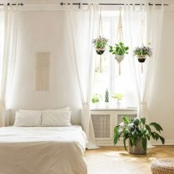 RHAFAYRE Macrame Plant Hanger Rope 4 Pcs Hanging Pot Plant Holder Indoor Outdoor Garden Decoration With 4 Hanging Hooks 8 RHAFAYRE Macrame Plant Hanger Rope 4 Pcs Hanging Pot Plant Holder Indoor Outdoor Garden Decoration With 4 Hanging Hooks -Dwarf Discovery shop 64695288 4