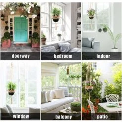 RHAFAYRE Macrame Plant Hanger Rope 4 Pcs Hanging Pot Plant Holder Indoor Outdoor Garden Decoration With 4 Hanging Hooks 9 RHAFAYRE Macrame Plant Hanger Rope 4 Pcs Hanging Pot Plant Holder Indoor Outdoor Garden Decoration With 4 Hanging Hooks -Dwarf Discovery shop 64695288 5