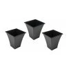 3 X LARGE BLACK PLANT POTS PLANTER GARDEN FLOWER POT PLASTIC TALL INDOOR OUTDOOR