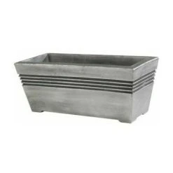 Milano Pewter Grey Large Plastic Trough Planter Plant Pot Rectangle Planter