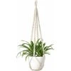 Macrame Plant Hanger Flower Hanging Macrame Plant Hanger Cotton Plant Hanger Flower Hanger Pot Hanger Flower Pot Hanger 105cm, 4 Feet Cream White