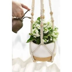Macrame Plant Hanger Flower Hanging Macrame Plant Hanger Cotton Plant Hanger Flower Hanger Pot Hanger Flower Pot Hanger 105cm, 4 Feet Cream White 9 Macrame Plant Hanger Flower Hanging Macrame Plant Hanger Cotton Plant Hanger Flower Hanger Pot Hanger Flower Pot Hanger 105cm, 4 Feet Cream White -Dwarf Discovery shop 69827093 5