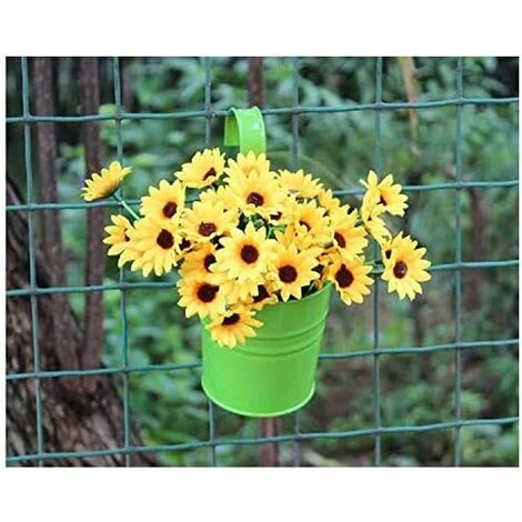 Hanging Pots Planter Flower Pot Iron Hanging Balcony Pot Plant Pot Yellow Flower Pot 2 Hanging Pots Planter Flower Pot Iron Hanging Balcony Pot Plant Pot Yellow Flower Pot - Image 2