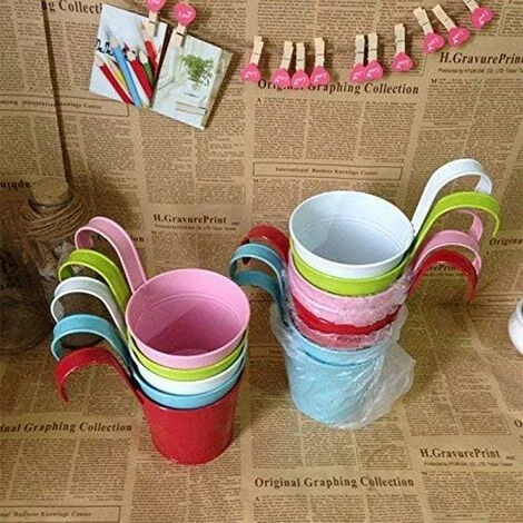 Hanging Pots Planter Flower Pot Iron Hanging Balcony Pot Plant Pot Yellow Flower Pot 3 Hanging Pots Planter Flower Pot Iron Hanging Balcony Pot Plant Pot Yellow Flower Pot - Image 3