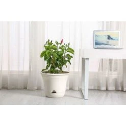 Flower Pots 20CM Self-Watering Flower Pot, Long-Term Plant Pot For Water Storage, Deep Reservoir, Planter Pot For Indoor Plants Home Decoration - Beige, Set Of 4 -Dwarf Discovery shop 70075187 5