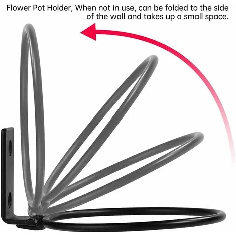 Flower Pot Holders Set Of 3 Flower Pot Wall Mount,Foldable Metal Flower Pot Rack, Home Garden Outdoor Flower Pot Holder Wall (13.5 X 11 X 6.5cm) 3 Flower Pot Holders Set Of 3 Flower Pot Wall Mount,Foldable Metal Flower Pot Rack, Home Garden Outdoor Flower Pot Holder Wall (13.5 X 11 X 6.5cm) - Image 3
