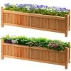 2 X Wooden Garden Planters Flower Plant Pot Window Box Planting Raise Bed Basket (2 X Large Rectangular Planters)