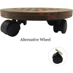 MODOU - Pot Base, Pot Moving Tray, Thick Transport Trolley, Carbonization, Corrosion Resistant - Dark Brown -Dwarf Discovery shop 71424639 3