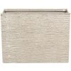 Modern Outdoor Indoor Flower Pot Stone Rectangular 25x60x45 Cm Beige Edessa
