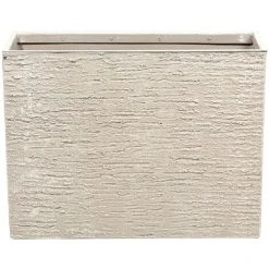 Modern Outdoor Indoor Flower Pot Stone Rectangular 25x60x45 Cm Beige Edessa