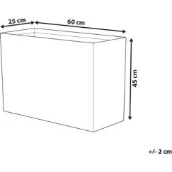 Modern Outdoor Indoor Flower Pot Stone Rectangular 25x60x45 Cm Beige Edessa -Dwarf Discovery shop 7359959 3