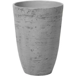 Flower Planter Tall Stone Garden Plant Pot Indoor Outdoor Grey 35x50 Cm Camia