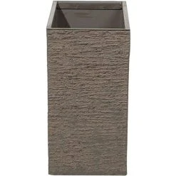 Modern Outdoor Indoor Flower Pot Stone Rectangular 25x60x45 Cm Dark Brown Edessa -Dwarf Discovery shop 7359967 5
