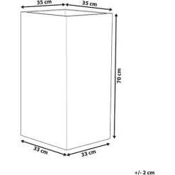 Flower Planter Tall Stone Garden Plant Pot Indoor Outdoor 35x70 Cm Brown Gaza -Dwarf Discovery shop 7487069 3