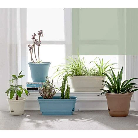 40CM Self-Watering Plant Pot Rectangular Plastic Planters, Modern Decorative Flower Pot For All Plants, Flowers, Herbs - Brown, Set Of 2 5 40CM Self-Watering Plant Pot Rectangular Plastic Planters, Modern Decorative Flower Pot For All Plants, Flowers, Herbs - Brown, Set Of 2 - Image 5