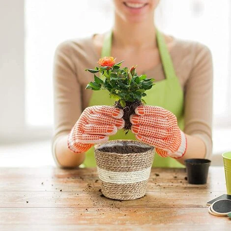 2 Pieces Plant Basket Seagrass Basket Flower Basket Hand Woven Flower Pots Straw Flower Pot For Indoor Or Outdoor Decoration 4 2 Pieces Plant Basket Seagrass Basket Flower Basket Hand Woven Flower Pots Straw Flower Pot For Indoor Or Outdoor Decoration - Image 4