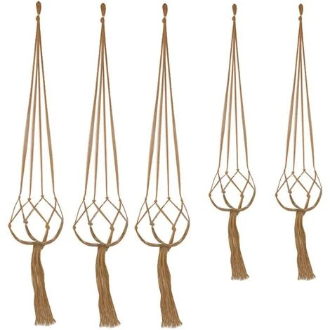 Macrame Plant Hanger,Macrame Hanging Pot Indoor Hanging Planter Rope Solid Cotton Rope For Balcony Indoor Outdoor Garden Decoration Basket Flower Pot ,89cm,105cm,5 Piece 1 Macrame Plant Hanger,Macrame Hanging Pot Indoor Hanging Planter Rope Solid Cotton Rope For Balcony Indoor Outdoor Garden Decoration Basket Flower Pot ,89cm,105cm,5 Piece