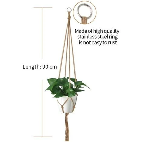 Macrame Plant Hanger,Macrame Hanging Pot Indoor Hanging Planter Rope Solid Cotton Rope For Balcony Indoor Outdoor Garden Decoration Basket Flower Pot ,89cm,105cm,5 Piece 3 Macrame Plant Hanger,Macrame Hanging Pot Indoor Hanging Planter Rope Solid Cotton Rope For Balcony Indoor Outdoor Garden Decoration Basket Flower Pot ,89cm,105cm,5 Piece - Image 3