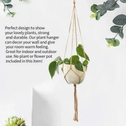 Macrame Plant Hanger,Macrame Hanging Pot Indoor Hanging Planter Rope Solid Cotton Rope For Balcony Indoor Outdoor Garden Decoration Basket Flower Pot ,89cm,105cm,5 Piece 9 Macrame Plant Hanger,Macrame Hanging Pot Indoor Hanging Planter Rope Solid Cotton Rope For Balcony Indoor Outdoor Garden Decoration Basket Flower Pot ,89cm,105cm,5 Piece -Dwarf Discovery shop 75324719 5