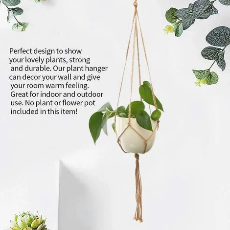 Macrame Plant Hanger,Macrame Hanging Pot Indoor Hanging Planter Rope Solid Cotton Rope For Balcony Indoor Outdoor Garden Decoration Basket Flower Pot ,89cm,105cm,5 Piece 5 Macrame Plant Hanger,Macrame Hanging Pot Indoor Hanging Planter Rope Solid Cotton Rope For Balcony Indoor Outdoor Garden Decoration Basket Flower Pot ,89cm,105cm,5 Piece - Image 5