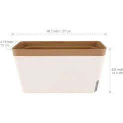 27CM Self Watering Flower Pots, PP Plastic Plants With Visual Water Level - Set Of 3, Pot For Aloe, Succulent Herbs, Home Decor Flower Pots - Brown -Dwarf Discovery shop 75324754 5