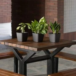 13.5CM Self Watering Plastic Flower Pot With Water Level Indicator - Set Of 3 Grey, Pot For Succulent Cactus Herb Planter Container, Modern Decor For Home Office -Dwarf Discovery shop 75324834 3