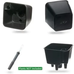 13.5CM Self Watering Plastic Flower Pot With Water Level Indicator - Set Of 3 Grey, Pot For Succulent Cactus Herb Planter Container, Modern Decor For Home Office -Dwarf Discovery shop 75324834 4