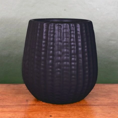 Leaf Black Ceramic Planter Plant Pot 1 Leaf Black Ceramic Planter Plant Pot