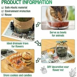 50pcs Clear Plastic Plant Pot Trivet Plant Pot Trivet, Durable Thicker Plastic Plant Container For Indoor Outdoor Use 6 Inches -Dwarf Discovery shop 78701504 3