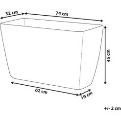 Plant Pot Planter Stone Fiberglass Natural Garden Patio 74x32x45cm Grey Baris -Dwarf Discovery shop 8247311 3