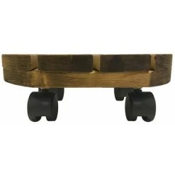 Alternative view of Square Wooden Pot Caddies - 18 Square - Dark Wood