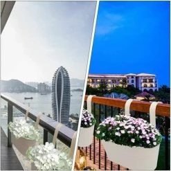 Hanging Planter Flower Pot Balcony Planters Metal Bucket Garden Hanging Planter For Railing Fence Balcony Garden Home Decoration，BR-Vie -Dwarf Discovery shop 85887642 5