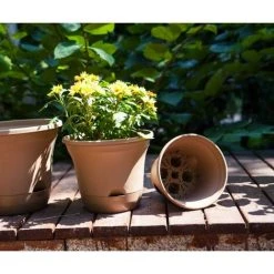 20CM Self-Watering Flower Pot, Long-Term Plant Pot For Water Storage, Deep Reservoir, Planter Pot For Indoor Plants Home Decoration - Brown, Set Of 4 7 20CM Self-Watering Flower Pot, Long-Term Plant Pot For Water Storage, Deep Reservoir, Planter Pot For Indoor Plants Home Decoration - Brown, Set Of 4 -Dwarf Discovery shop 87597789 3