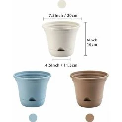 20CM Self-Watering Flower Pot, Long-Term Plant Pot For Water Storage, Deep Reservoir, Planter Pot For Indoor Plants Home Decoration - Brown, Set Of 4 8 20CM Self-Watering Flower Pot, Long-Term Plant Pot For Water Storage, Deep Reservoir, Planter Pot For Indoor Plants Home Decoration - Brown, Set Of 4 -Dwarf Discovery shop 87597789 4