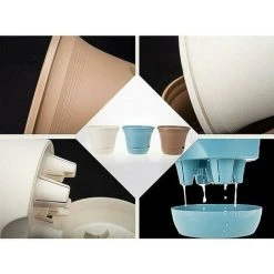 20CM Self-Watering Flower Pot, Long-Term Plant Pot For Water Storage, Deep Reservoir, Planter Pot For Indoor Plants Home Decoration - Brown, Set Of 4 9 20CM Self-Watering Flower Pot, Long-Term Plant Pot For Water Storage, Deep Reservoir, Planter Pot For Indoor Plants Home Decoration - Brown, Set Of 4 -Dwarf Discovery shop 87597789 5
