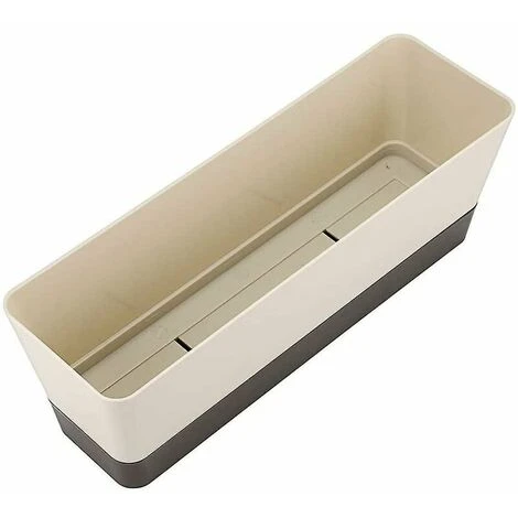 Rectangular Flower Box, Rectangular Plastic Flower Pot, Outdoor Balcony Planters For Succulents, Flowers, African Violets, 30.5cm, Set Of 3 2 Rectangular Flower Box, Rectangular Plastic Flower Pot, Outdoor Balcony Planters For Succulents, Flowers, African Violets, 30.5cm, Set Of 3 - Image 2