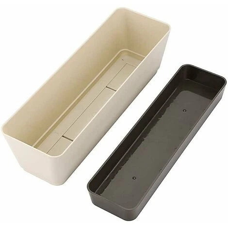 Rectangular Flower Box, Rectangular Plastic Flower Pot, Outdoor Balcony Planters For Succulents, Flowers, African Violets, 30.5cm, Set Of 3 3 Rectangular Flower Box, Rectangular Plastic Flower Pot, Outdoor Balcony Planters For Succulents, Flowers, African Violets, 30.5cm, Set Of 3 - Image 3