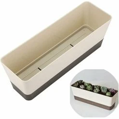 Rectangular Flower Box, Rectangular Plastic Flower Pot, Outdoor Balcony Planters For Succulents, Flowers, African Violets, 30.5cm, Set Of 3 9 Rectangular Flower Box, Rectangular Plastic Flower Pot, Outdoor Balcony Planters For Succulents, Flowers, African Violets, 30.5cm, Set Of 3 -Dwarf Discovery shop 87620392 5