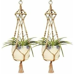 GDRHVFD Macrame Wall Hanging For Indoor Or Outdoor Plants Cotton Rope Flower Pot Holder Wall Decor -Dwarf Discovery shop 88103925 4